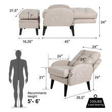 Load image into Gallery viewer, Accent Chair with Ottoman Storage Sofa Chair for Living Room - sunnydayhomedecorboutique