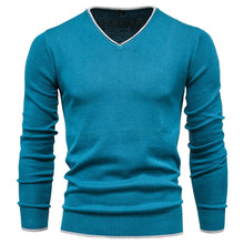 Load image into Gallery viewer, Male Sweaters Men Pullover Autumn Cotton V-Neck Slim Sweater