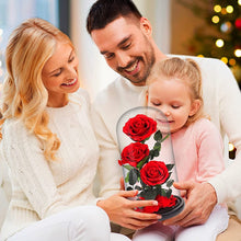 Load image into Gallery viewer, Roses In Glass Dome 5 Flower Heads Rose