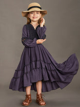 Load image into Gallery viewer, Girls Classic Retro Lantern Sleeve Lace Flower Wedding Dress