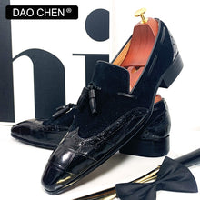 Load image into Gallery viewer, ITALIAN MEN CASUAL SHOES BLACK BROWN MIXED COLORS WINGTIP