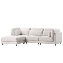 Load image into Gallery viewer, 2 Pieces L shaped Sofa with Removable Ottomans and comfortable waist pillows - sunnydayhomedecorboutique