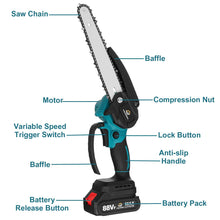 Load image into Gallery viewer, 88VF Brushless 8 Inch Electric Chain Saw Rechargeable Handheld