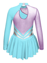 Load image into Gallery viewer, Girls Rhinestone Long Sleeve Gymnastic Leotard