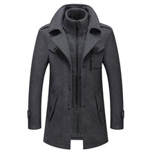 Load image into Gallery viewer, 2023 Men's Wool Jacket Winter Autumn Mens Long Windproof Wool Coat Casual Thick Slim Fit Jacket Male Overcoat