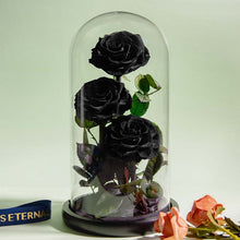 Load image into Gallery viewer, Roses In Glass Dome 5 Flower Heads Rose