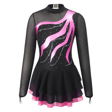 Load image into Gallery viewer, Girls Rhinestone Long Sleeve Gymnastic Leotard