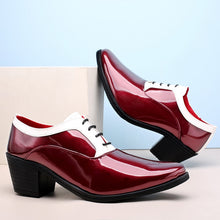 Load image into Gallery viewer, Glitter Leather Men Dress Shoes Fashion Red Mirror Luxury Shoes