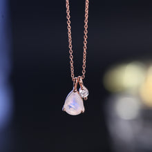 Load image into Gallery viewer, BALLET Rainbow Moonstone Necklace in 925 Sterling Silver