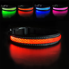 Load image into Gallery viewer, Nylon Dog Collar Flash Night Safety LED Glow Waterproof Dog Harness - sunnydayhomedecorboutique