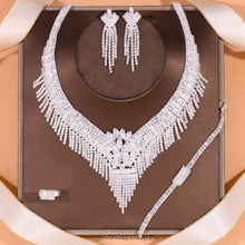 Load image into Gallery viewer, Bridal Jewelry Sets for Women Wedding Accessories Hollow Crystal Necklace Set African Jewelry - sunnydayhomedecorboutique