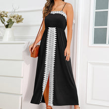 Load image into Gallery viewer, Women Spaghetti Strap Dress Lace Up Front Split