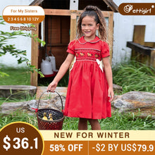 Load image into Gallery viewer, Pettigirl Autumn Christmas Smocked Vintage Dresses Costumes Outfits Clothing For Children Baby Girls Kids 234 To 5681012 Years - sunnydayhomedecorboutique