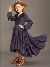 Load image into Gallery viewer, Girls Classic Retro Lantern Sleeve Lace Flower Wedding Dress