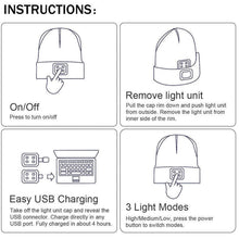 Load image into Gallery viewer, Winter Hat Bluetooth LED Light Windproof Solid For Outdoor