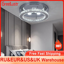 Load image into Gallery viewer, Modern LED Crystal Chandelier Lighting Mirror Rings  Ceiling Lamp - sunnydayhomedecorboutique