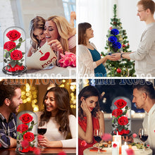 Load image into Gallery viewer, Roses In Glass Dome 5 Flower Heads Rose