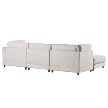 Load image into Gallery viewer, 2 Pieces L shaped Sofa with Removable Ottomans and comfortable waist pillows - sunnydayhomedecorboutique