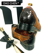 Load image into Gallery viewer, ITALIAN MEN CASUAL SHOES BLACK BROWN MIXED COLORS WINGTIP