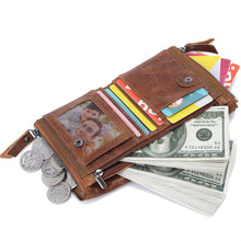 Load image into Gallery viewer, Men Wallets 100% Genuine Cow Leather Short Card Holder Leather
