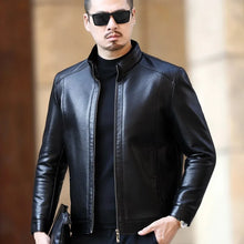 Load image into Gallery viewer, YXL-221 Natural Leather Jacket Men&#39;s Stand-up Collar  Business Casual
