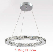 Load image into Gallery viewer, Rings Crystal Chandelier Stainless Steel Led Modern Pendant Light
