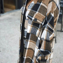 Load image into Gallery viewer, Fall /Autumn Casual Plaid Print Classic Long Trench Coat Chic Female
