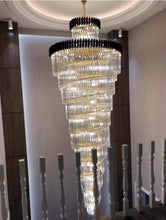 Load image into Gallery viewer, Stair crystal chandelier luxury long chandelier
