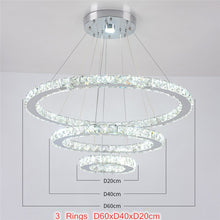 Load image into Gallery viewer, Rings Crystal Chandelier Stainless Steel Led Modern Pendant Light
