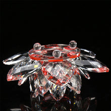 Load image into Gallery viewer, 80~200mm 1 Piece Red Crystal Lotus Paperweight Glass Fengshui Decor
