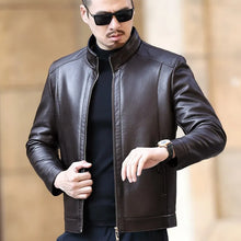 Load image into Gallery viewer, YXL-221 Natural Leather Jacket Men&#39;s Stand-up Collar  Business Casual
