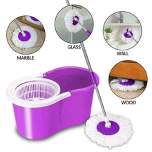 Load image into Gallery viewer, Floor Mop 360°Bucket 2 Heads Microfiber Rotating Spinning Head
