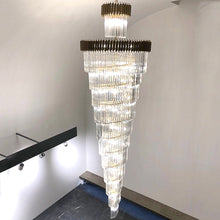 Load image into Gallery viewer, Stair crystal chandelier luxury long chandelier
