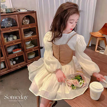 Load image into Gallery viewer, Baby Suits Girl Vest + Long Sleeve Dresses 2piece Kids Cute Princess Dress
