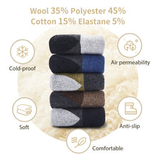 Load image into Gallery viewer, 5 Pairs Merino Wool Socks for Men Winter Thick Thermal Socks
