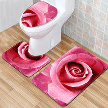 Load image into Gallery viewer, Rose Bath Mats Valentine&#39;s Day 3 Piece Bathroom Set
