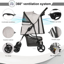 Load image into Gallery viewer, Pet Dog Carrier Stroller Cat Cart Outdoor Breathable Lightweight Foldable
