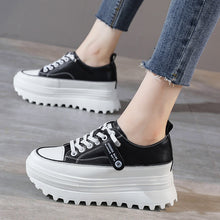 Load image into Gallery viewer, Fujin 5.5cm Genuine Leather Shoes Chunky Sneaker White Casual Shoes
