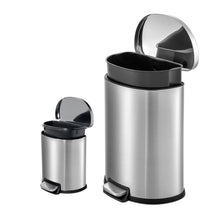 Load image into Gallery viewer, Trash Can Combo Stainless Steel with Pedal Kitchen Bathroom
