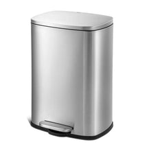 Load image into Gallery viewer, Qualiazero 13.2 Gallon Trash Can, Rectangular Step On Kitchen Trash Can, Silver
