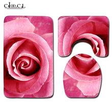 Load image into Gallery viewer, Rose Bath Mats Valentine&#39;s Day 3 Piece Bathroom Set
