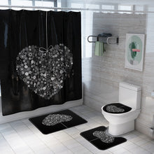 Load image into Gallery viewer, Black Lotus Bathroom Shower Curtain Set Waterproof Polyester
