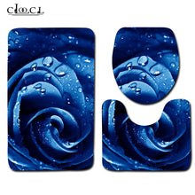 Load image into Gallery viewer, Rose Bath Mats Valentine&#39;s Day 3 Piece Bathroom Set
