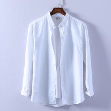 Load image into Gallery viewer, Men Spring Summer Cotton Linen Shirt Slim Casual Long Sleeves
