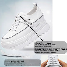 Load image into Gallery viewer, Fujin 5.5cm Genuine Leather Shoes Chunky Sneaker White Casual Shoes
