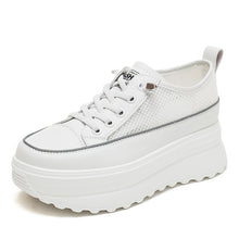 Load image into Gallery viewer, Fujin 5.5cm Genuine Leather Shoes Chunky Sneaker White Casual Shoes
