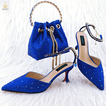 Load image into Gallery viewer, Italian Diamond Design Shoes And Bag
