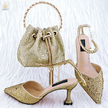 Load image into Gallery viewer, Italian Diamond Design Shoes And Bag
