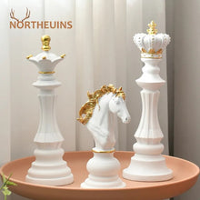 Load image into Gallery viewer, NORTHEUINS 3 Pcs/Set Resin International Chess Figurine Modern Interior Decor
