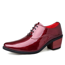 Load image into Gallery viewer, Glitter Leather Men Dress Shoes Fashion Red Mirror Luxury Shoes
